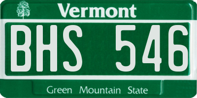 VT license plate BHS546