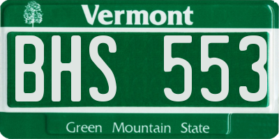 VT license plate BHS553