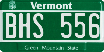 VT license plate BHS556