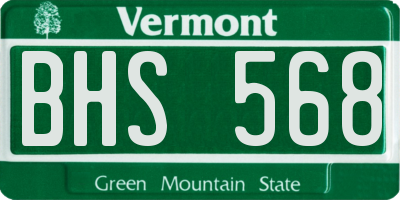 VT license plate BHS568