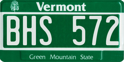 VT license plate BHS572