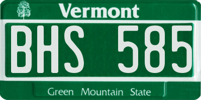 VT license plate BHS585
