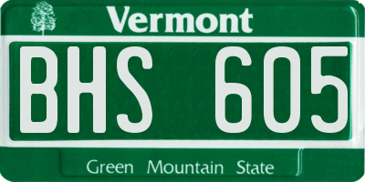 VT license plate BHS605