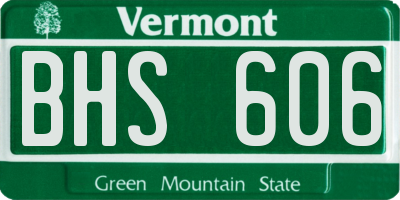 VT license plate BHS606