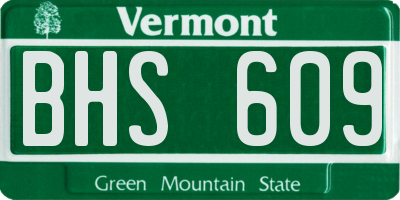 VT license plate BHS609
