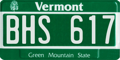 VT license plate BHS617