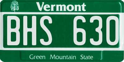 VT license plate BHS630