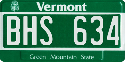 VT license plate BHS634