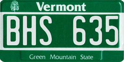 VT license plate BHS635