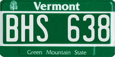 VT license plate BHS638