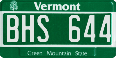 VT license plate BHS644