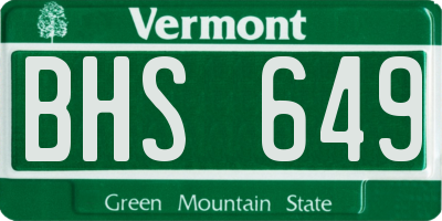 VT license plate BHS649