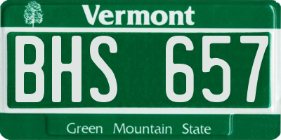 VT license plate BHS657