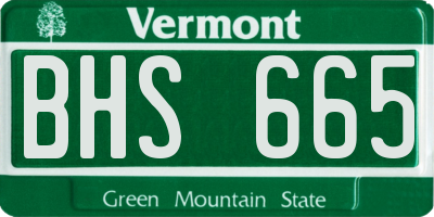 VT license plate BHS665