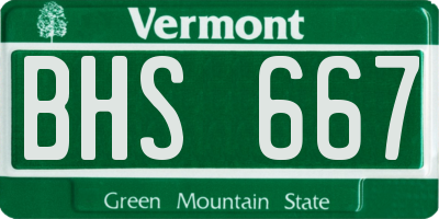 VT license plate BHS667