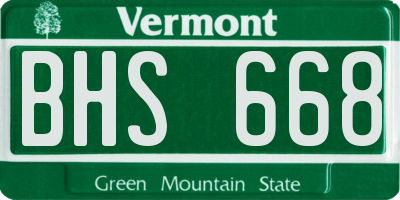VT license plate BHS668