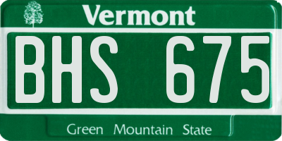 VT license plate BHS675