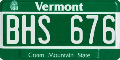 VT license plate BHS676