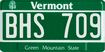VT license plate BHS709