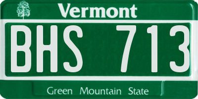 VT license plate BHS713
