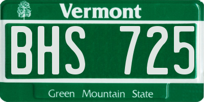 VT license plate BHS725