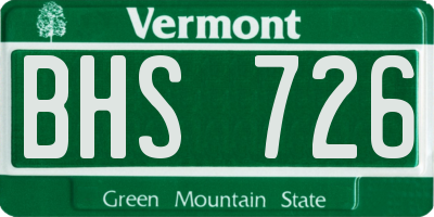 VT license plate BHS726
