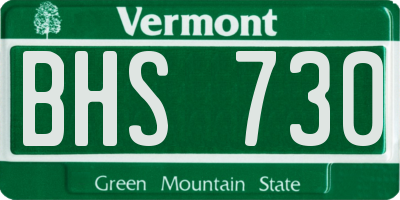 VT license plate BHS730