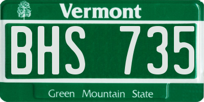 VT license plate BHS735