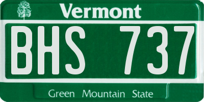 VT license plate BHS737