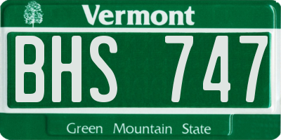 VT license plate BHS747