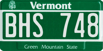 VT license plate BHS748