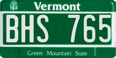 VT license plate BHS765
