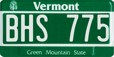 VT license plate BHS775