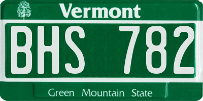 VT license plate BHS782
