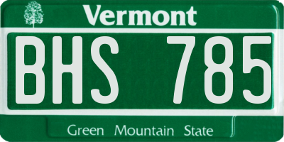 VT license plate BHS785