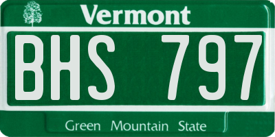 VT license plate BHS797