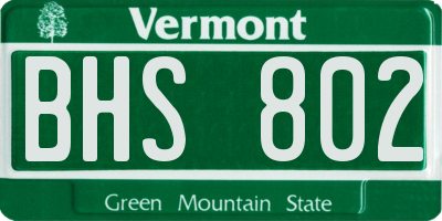 VT license plate BHS802