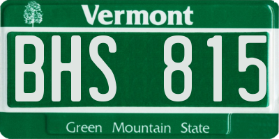 VT license plate BHS815
