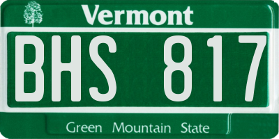 VT license plate BHS817