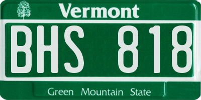 VT license plate BHS818
