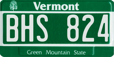 VT license plate BHS824