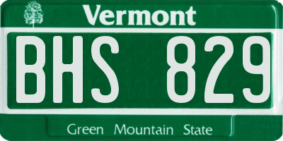 VT license plate BHS829