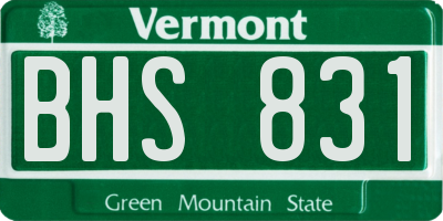 VT license plate BHS831