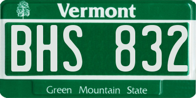 VT license plate BHS832