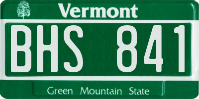 VT license plate BHS841