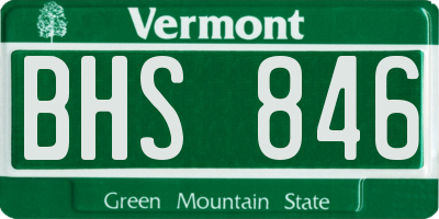 VT license plate BHS846