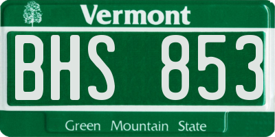 VT license plate BHS853