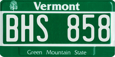 VT license plate BHS858