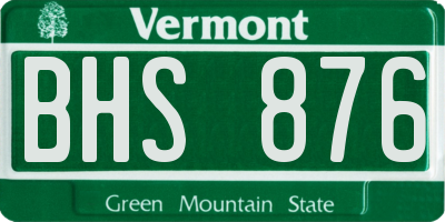 VT license plate BHS876
