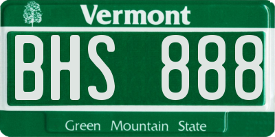 VT license plate BHS888